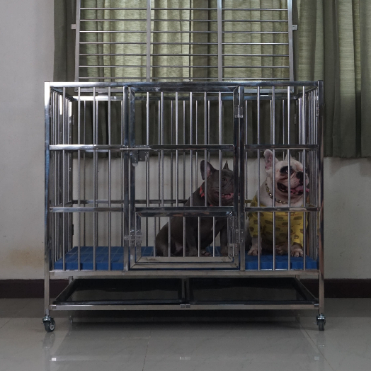 Pawradise  กรงสแตนเลส 202 รุ่นท่อกลม Size L (พับได้) ขนาด : 108 x 70 x 97 cm. - รูปที่ 4