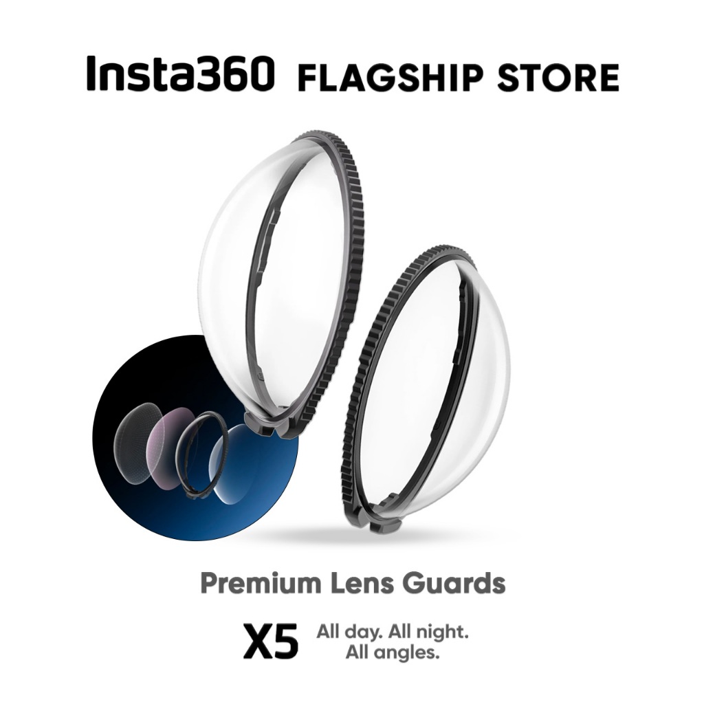 Insta360 X5 Premium Lens Guards การ์ดเลนส์ กระจกนิรภัยป้องกันรอยกระแทก เลนส์กล้อง 360 Action Camera