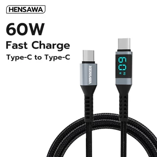 HENSAWA รุ่น US3109 PD 30W Type C To L แสดงผลแบบดิจิตอล Cable USB สาย สำหรับ iP 16 15 14 13 12 11 Pro Max Xs Plus iPad