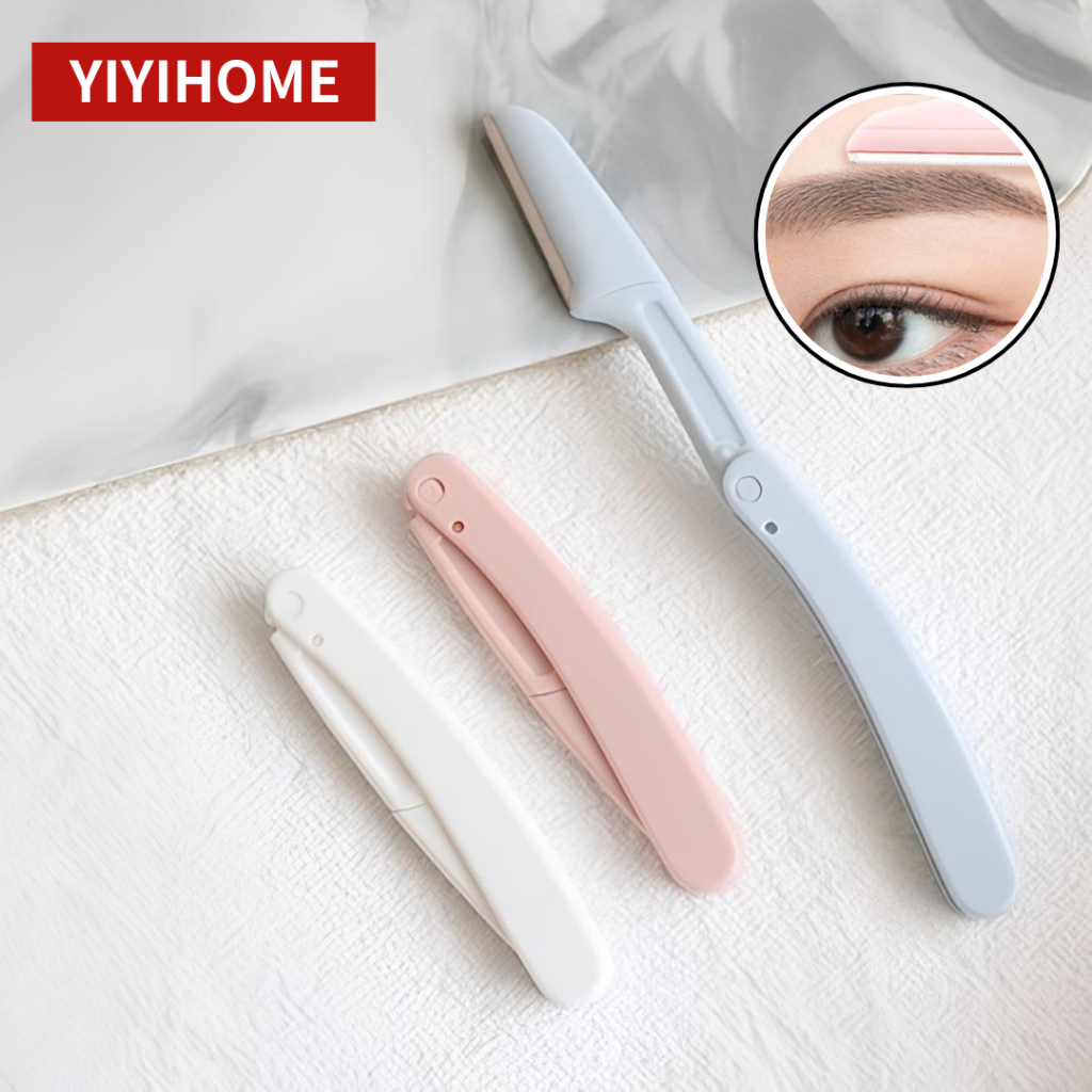 YIYIHOME มีดโกนคิ้ว มีดกันคิ้ว มีดตกแต่งคิ้ว พบได้ง่ายต่อการจัดเก็บ พกพาสะดวก กันน้ำ กันสนิม