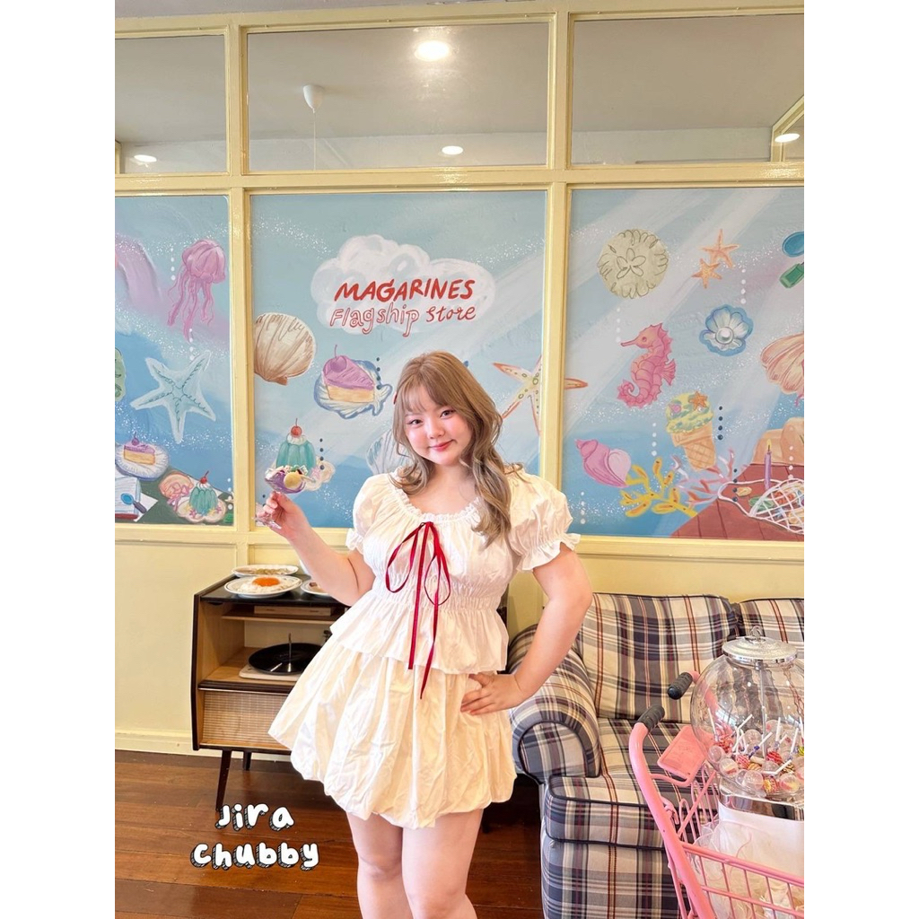 (Shopee video & live มีส่วนลด) เสื้อแขนตุ๊กตาผ้าพื้น ผ้าcotton 100% สม็อคช่วงตัว ยืดเยอะ(38-48) - รูปที่ 7
