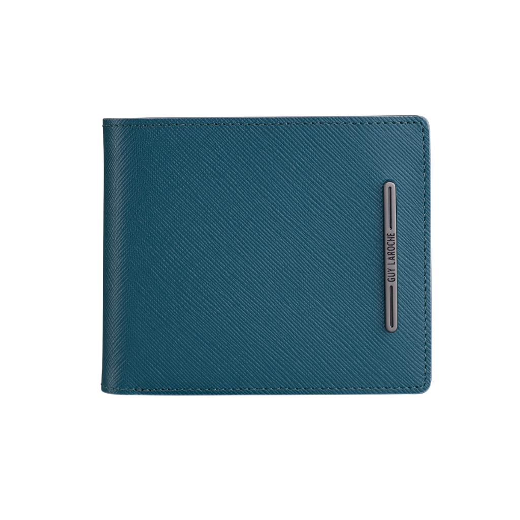 Guy Laroche กระเป๋าสตางค์หนังอัดลายซาเฟียโน่ มีชิ้นเครดิต สีเขียว (BW32573S5GRS1)