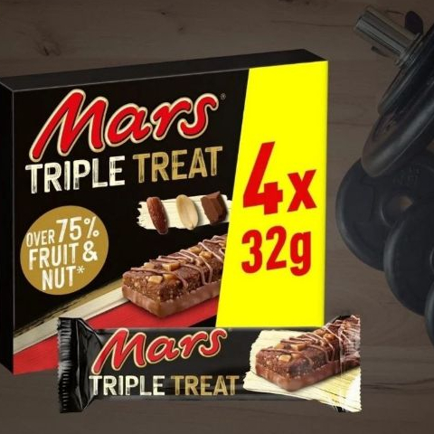 Mars Triple Treat Fruit Nut & Chocolate Bar[4 x 32g] 128g.-มาร์ส ทริปเปิ้ลทรีท ฟรุตนัท แอนด์ ช็อคโกแ