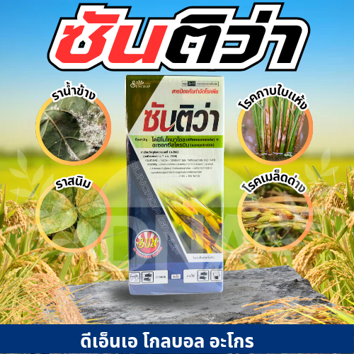 ออติวา ซินเจนทา ไดฟิโนโคนาโซล+อะซอกซีสโตรบิน ป้องกัน กำจัด โรคใบจุดสีน้ำตาล เมล็ดด่างในนาข้าว 500ซีซี