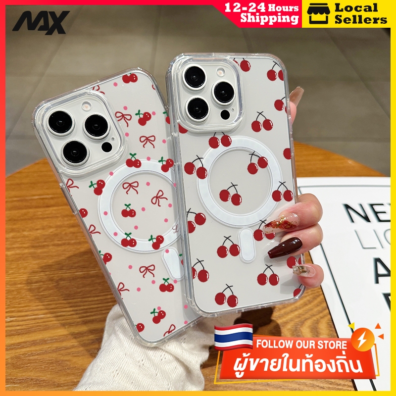 MAX เคสโทรศัพท์หรูหราแบบไร้สายชาร์จได้สำหรับเชอร์รี่ไทยไอโฟน16 For iPhone12 13 14MAX X XS XR 7 8Plus 15Pro