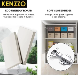 🚚พร้อมส่ง !! KENZZO ตู้ครัว ตู้ติดผนังห้องครัว ตู้ลอยเก็บของ High Gloss Wall kitchen cabinet (สีดำ/สีแดง/สีขาว)