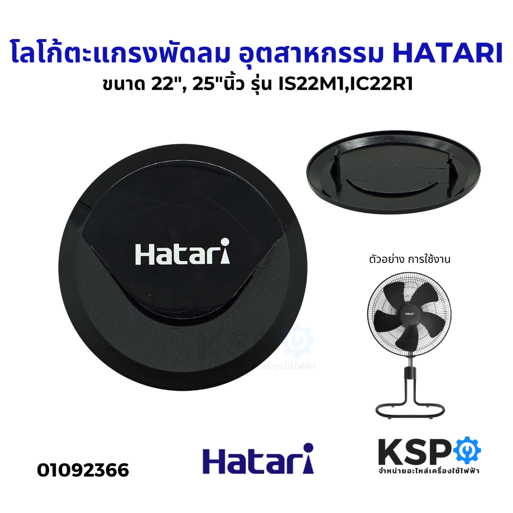 หน้าปัด โลโก้ตะแกรงพัดลมอุตสาหกรรม HATARI ฮาตาริ 22", 25"นิ้ว รุ่น IS22M1,IC22R1 แผ่นปิดตะแกรงหน้า อ