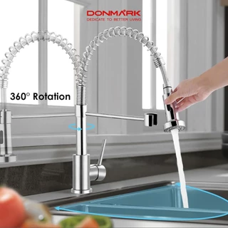 DONMARK ก๊อกน้ำอ่างล้างจาน สแตนเลส 304 พร้อมหัวปรับสเปรย์ หมุนได้ 360 องศา รุ่น Y-S8203,Y-C8204