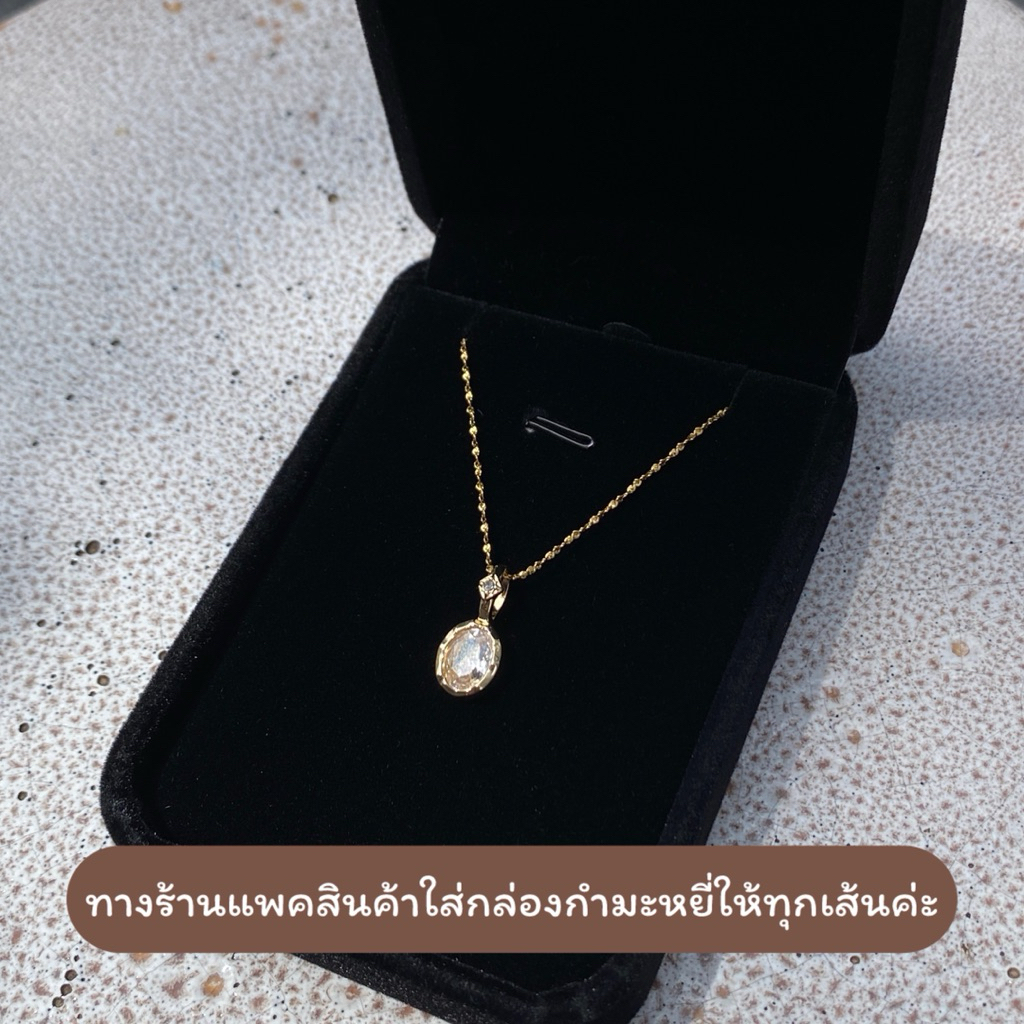 สร้อยคอสแตนเลสสีทองพร้อมจี้เดือนเกิด Birthstones รูปที่ 8