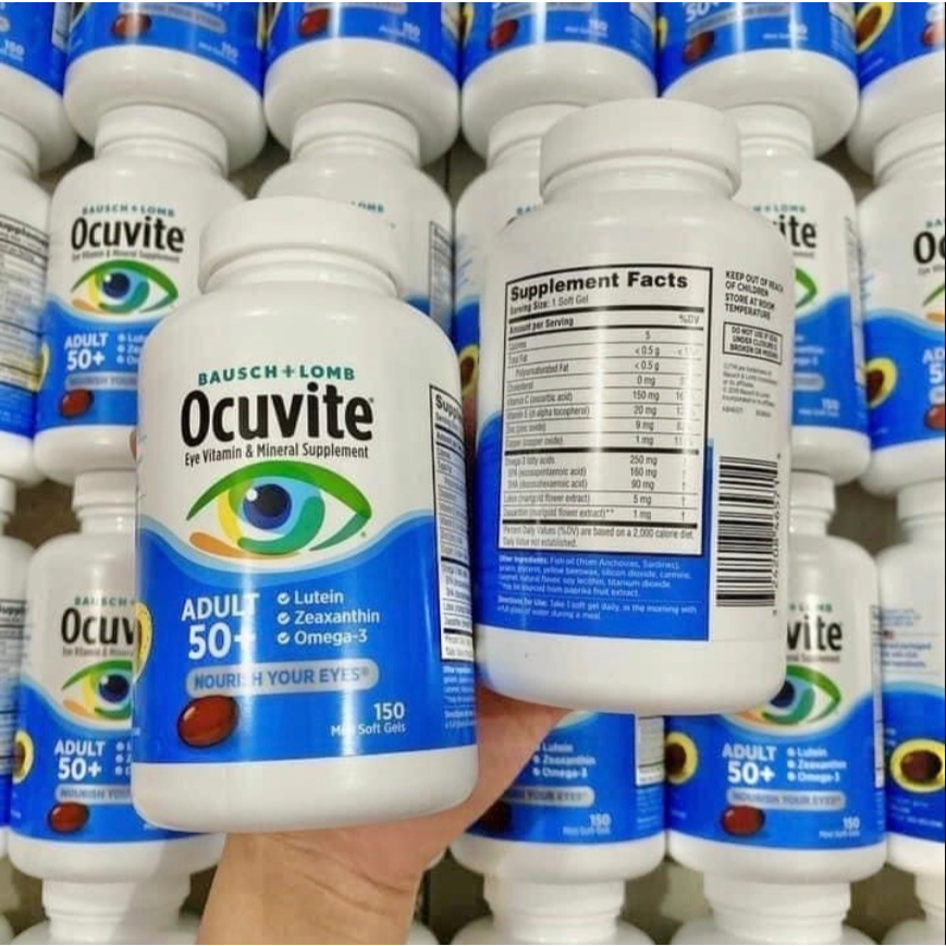 [ของแท้ 100%] OCUVITE ADULT 50+ LUTEIN ZEAXANTHIN OMEGA-3 EYE VITAMIN & MINERAL SUPPLEMENT