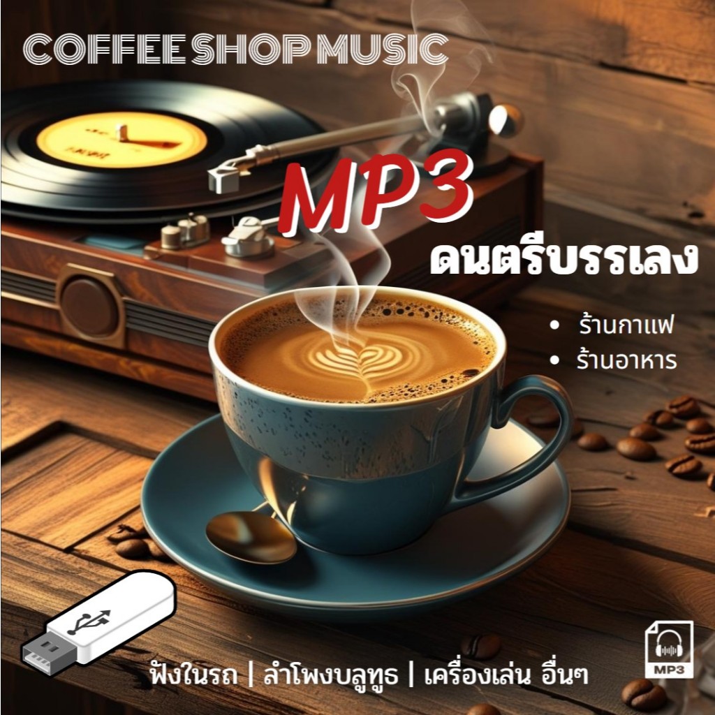 USB แฟลชไดร์ฟ ดนตรีบรรเลง เหมาะสำหรับร้านกาแฟ ร้านอาหาร
