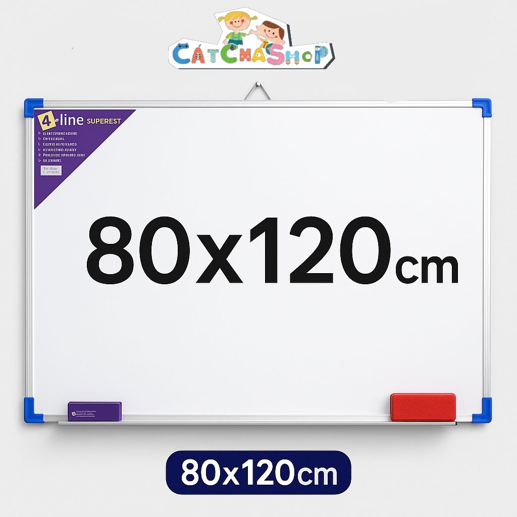กระดานไวท์บอร์ด ขนาด 80x120 ซม. พร้อมแปรงลบ แขวนผนังได้ | Whiteboard  Wall Mount (ออกใบกำกับภาษีได้)