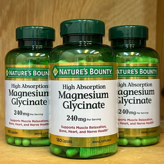 Nature's Bounty Exp.01/2028 Magnesium Glycinate 240 mg, 180 เม็ด อ่านรายละเอียดก่อนสั่งค่ะ