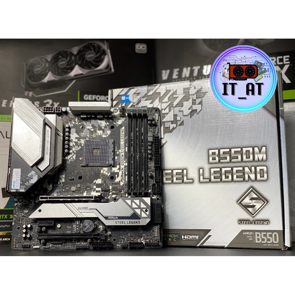 🔰เมนบอร์ด🔰 Asrock B550M Steel Legend AM4 ประกันเหลือ มือสอง✅⭐️