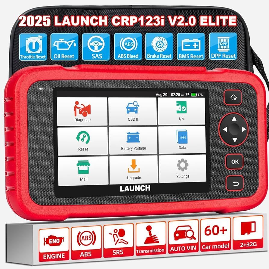 เครื่องสแกนเนอร์2025 LAUNCH CRP123i OBD2,เครื่องมือวิเคราะห์ระบบ ABS SRS AT ส่งกำลังแบบ4ระบบพร้อมน้ำ