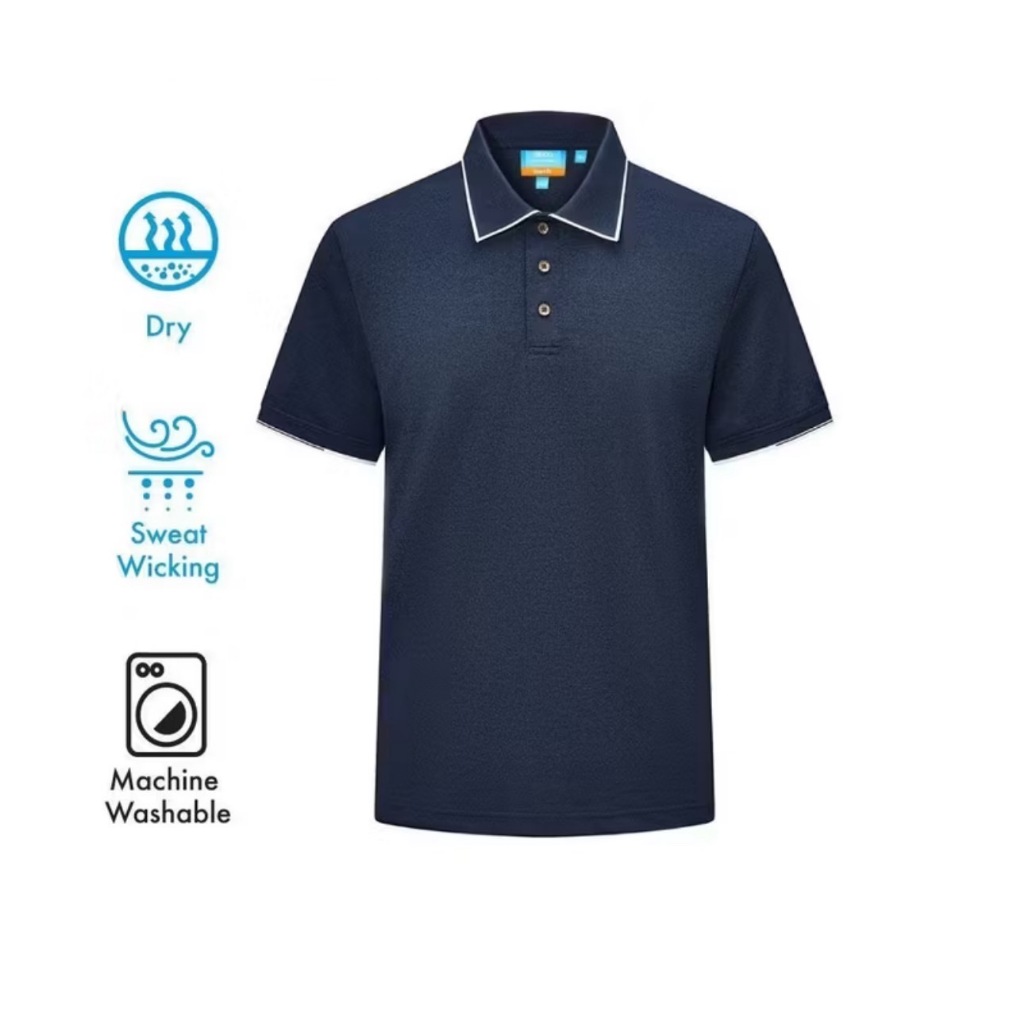 G2000 เสื้อโปโลสำหรับผู้ชาย ทรง Smart Fit รุ่น 4314318275 กรมท่า ปกแถบขาว