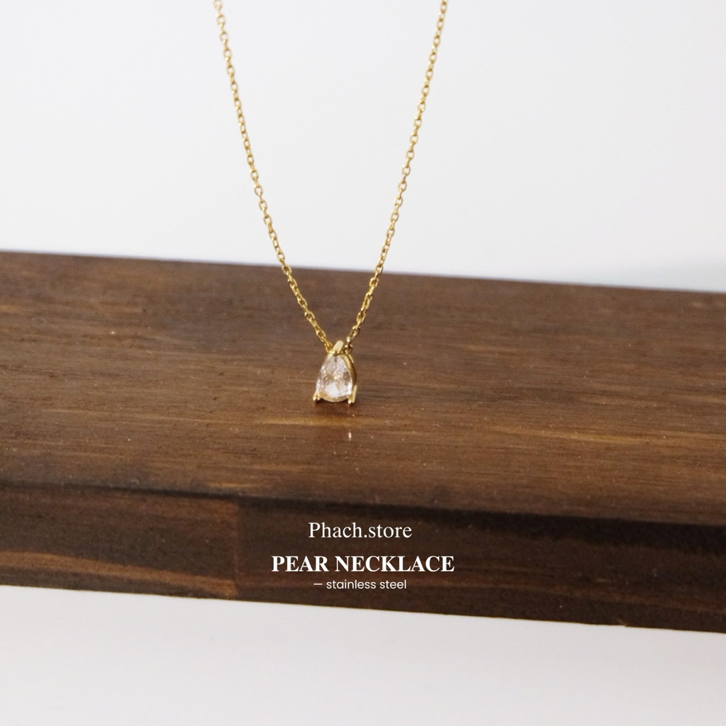 PEAR NECKLACE — stainless steel