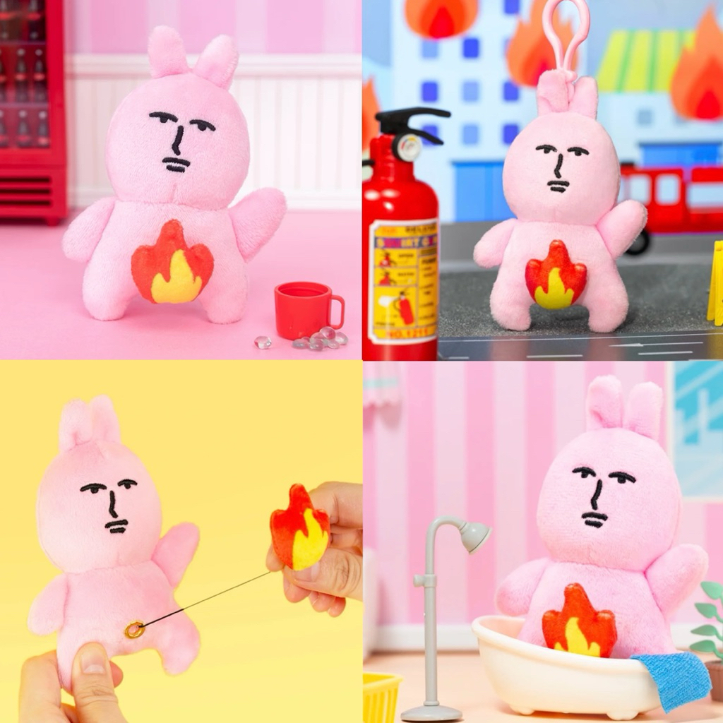 🔥พวงกุญแจ My Friend Rabbit กระต่ายไฟลุกเป้า น่ารัก กวนๆ ตุ๊กตาห้อยกระเป๋า พวงกุญแจตุ๊กตา keychain 46