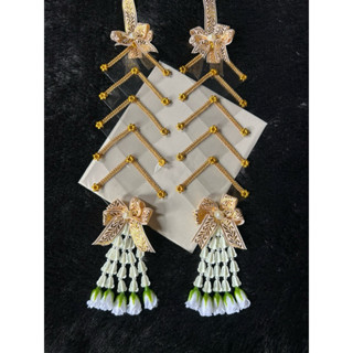 พวงมาลัยบวชนาคพวงมลัยงานแต่ง 10ใบ (ข้างละ5ใบ)พวงมาลัยใส่ธนบั…