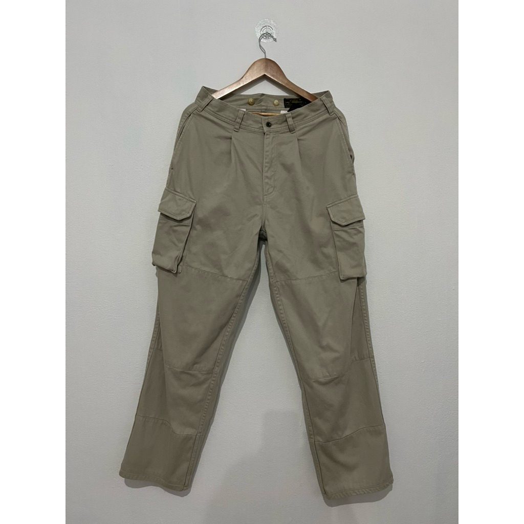กางเกงวินเทจ Eddie Bauer คาร์โก้ทรงกระบอก 31x30 | Made in Hong Kong | ผ้าคอตตอนหนา ซิป YKK