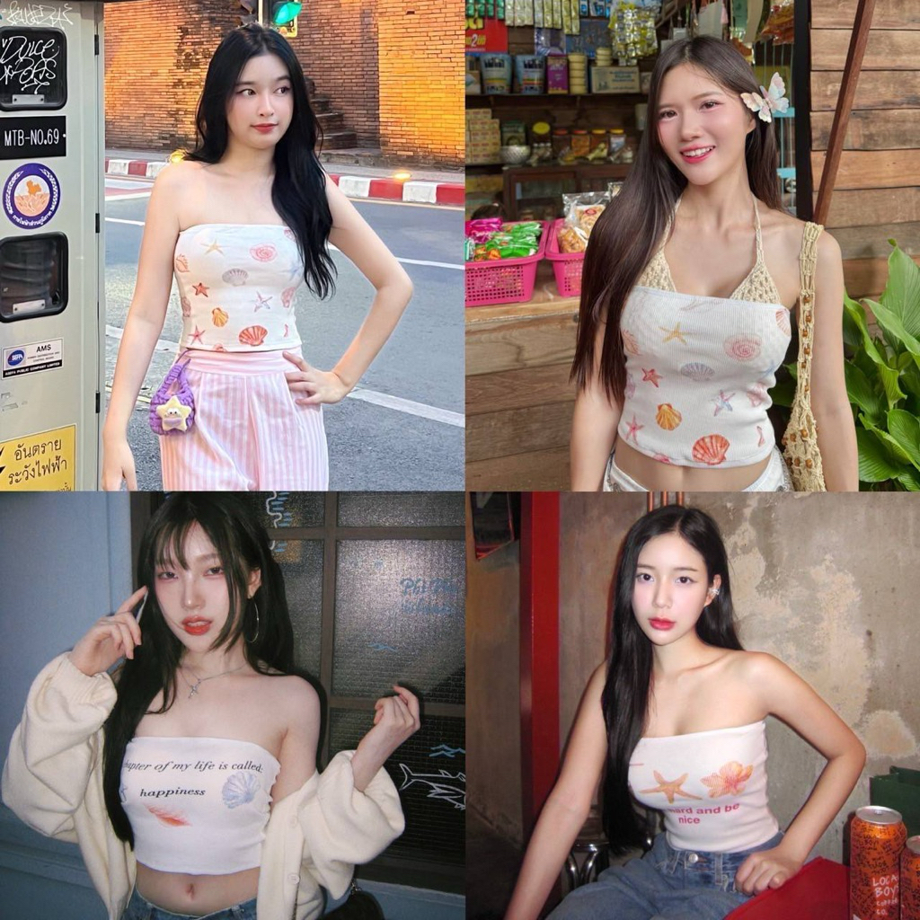 💕ShopBypuy💕เกาะอกพิมพ์ลายดอกไม้ใส่ซัมเมอร์ รูปที่ 5