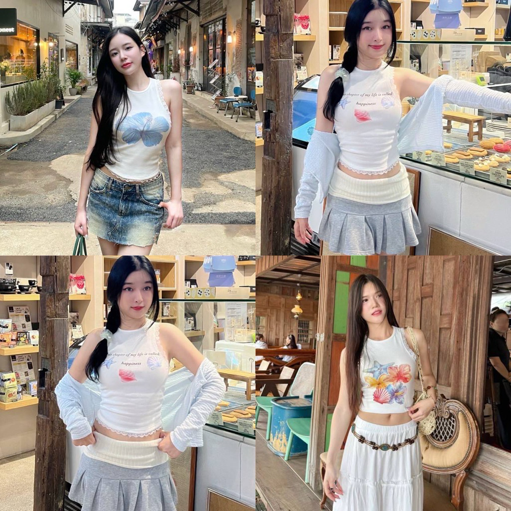 💕ShopBypuy💕เกาะอกพิมพ์ลายดอกไม้ใส่ซัมเมอร์ รูปที่ 4