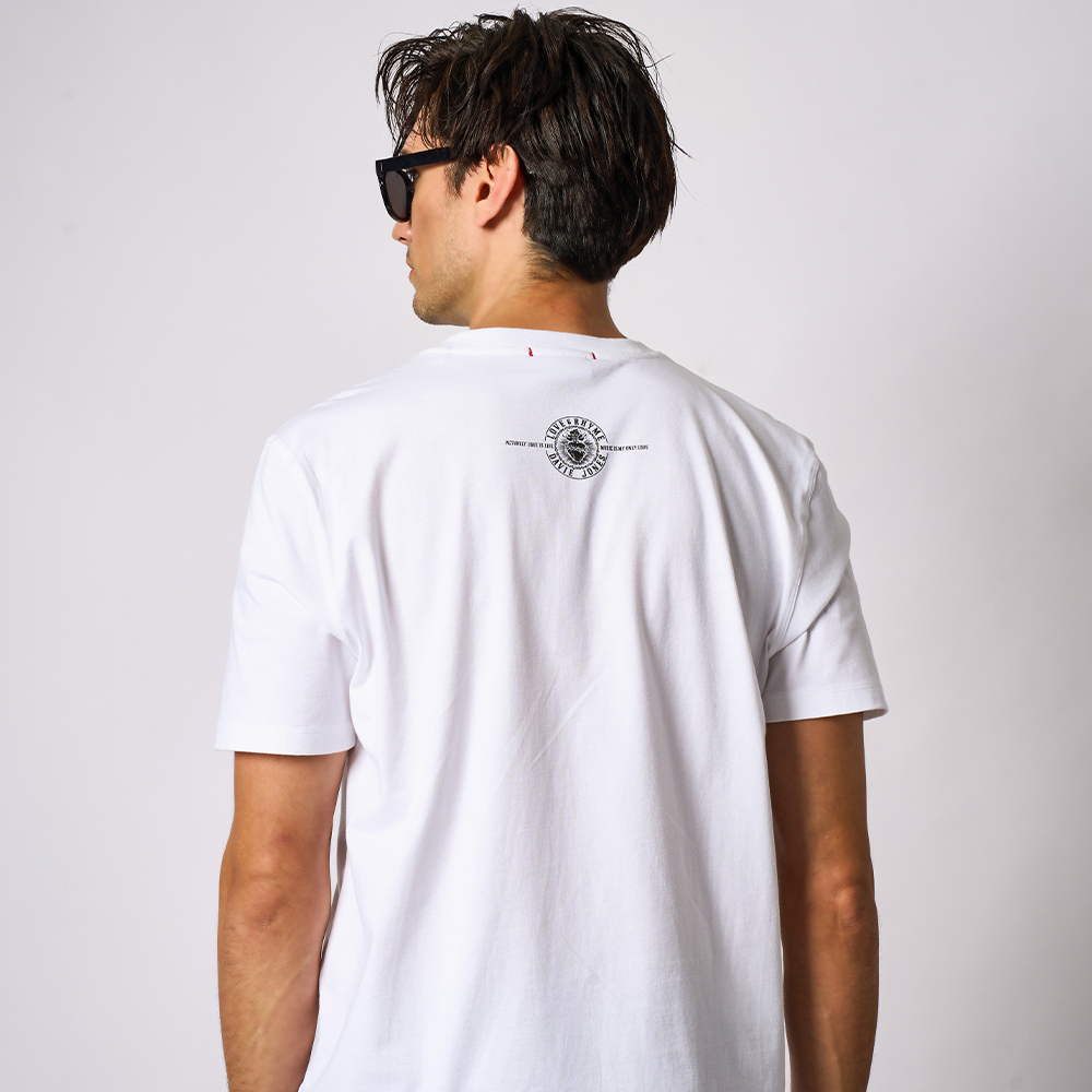DAVIE JONES [ Love & Rhyme ] เสื้อยืด Logo Slim Fit T-Shirt LG0138 สีดำ ขาว แดง - รูปที่ 3