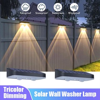 【การจัดส่งไทย】โคมไฟติดผนังโซล่าเซลล์สำหรับสวนกลางแจ้ง ไฟรั้ว…