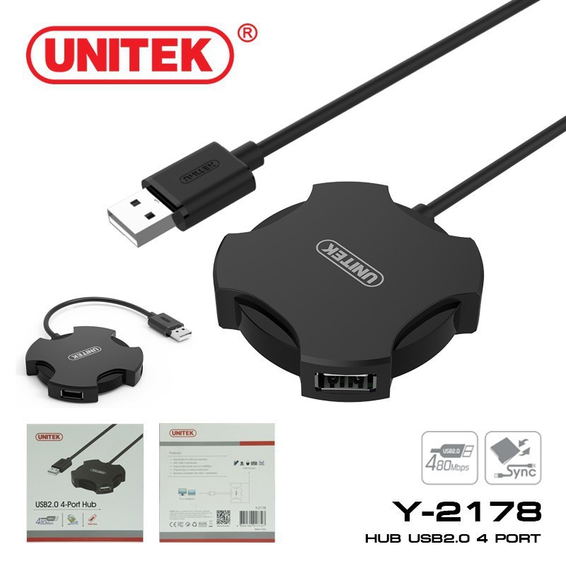 UNITEK HUB USB2.0 4 PORT (Y-2178)