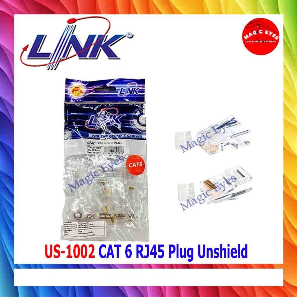 Link RJ45 หัวแลน CAT6 รุ่น US-1002 / US-1002A (แพ็ก 10 ชิ้น)