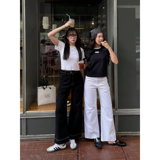 Roomry.n - Stitchy pants กางเกงยีนส์กระบอกใหญา เดินด้าย ทรงกระบอก
