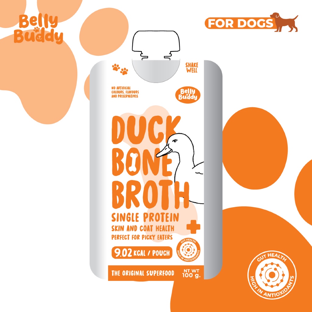 Belly Buddy Duck Bone Broth ซุปกระดูกเป็ด  ขนาด100ml สำหรับสุนัข For Dog ล้อตใหม่หมดอายุ23/04/2027