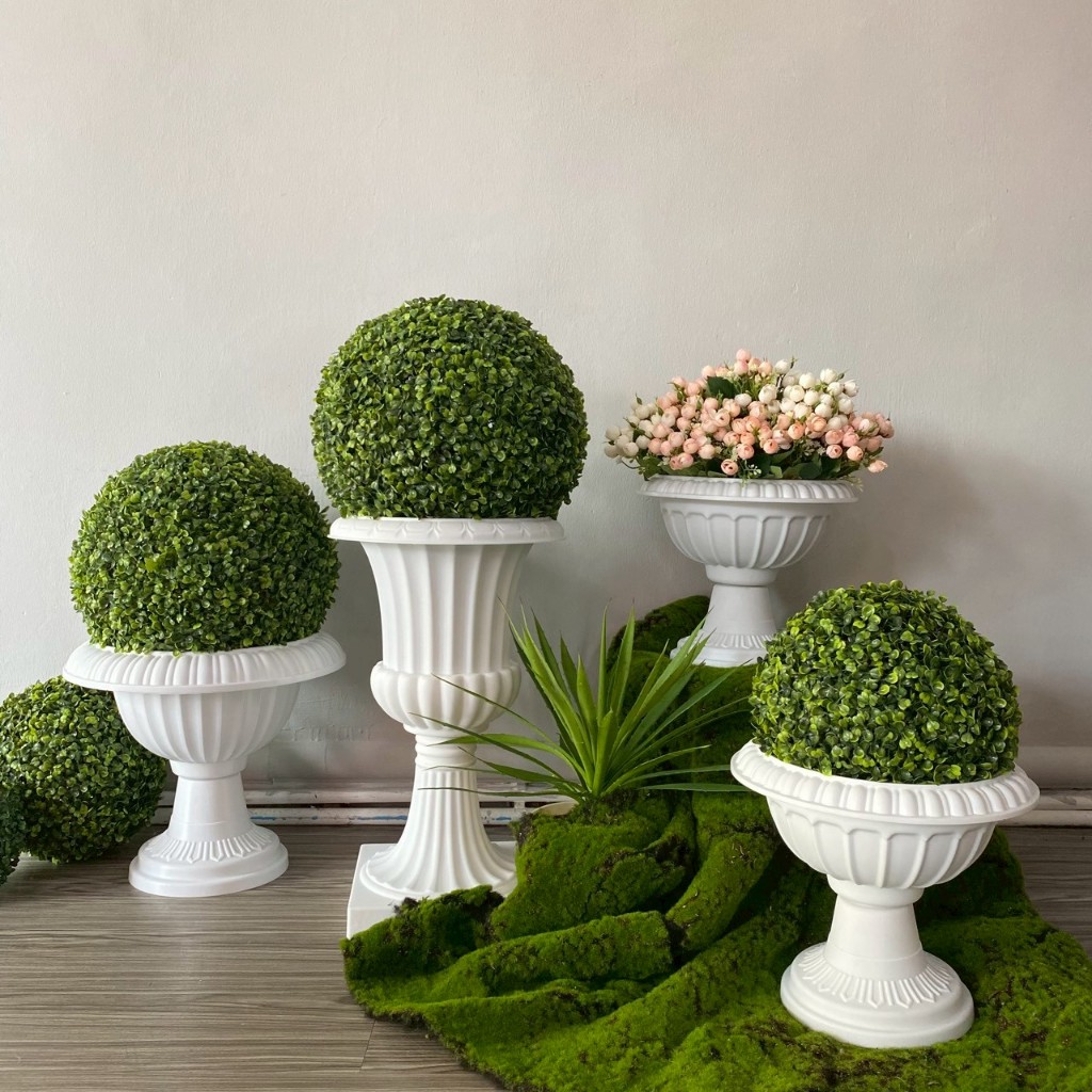 กระถางสไตล์โรมัน เรียบหรู กระถางพลาสติก กระถางต้นไม้แต่งบ้าน(พร้อมส่ง)MX