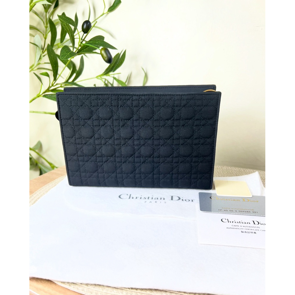 Christian Dior cannage charm nylon pouch