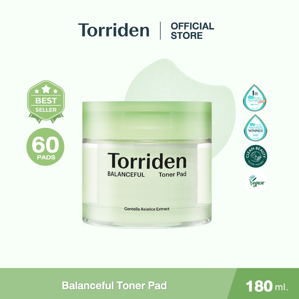 Torriden Balanceful Cica Toner Pad (60 แผ่น) - โทนเนอร์แพด สูตรอ่อนโยน ช่วยปลอบประโลมผิว