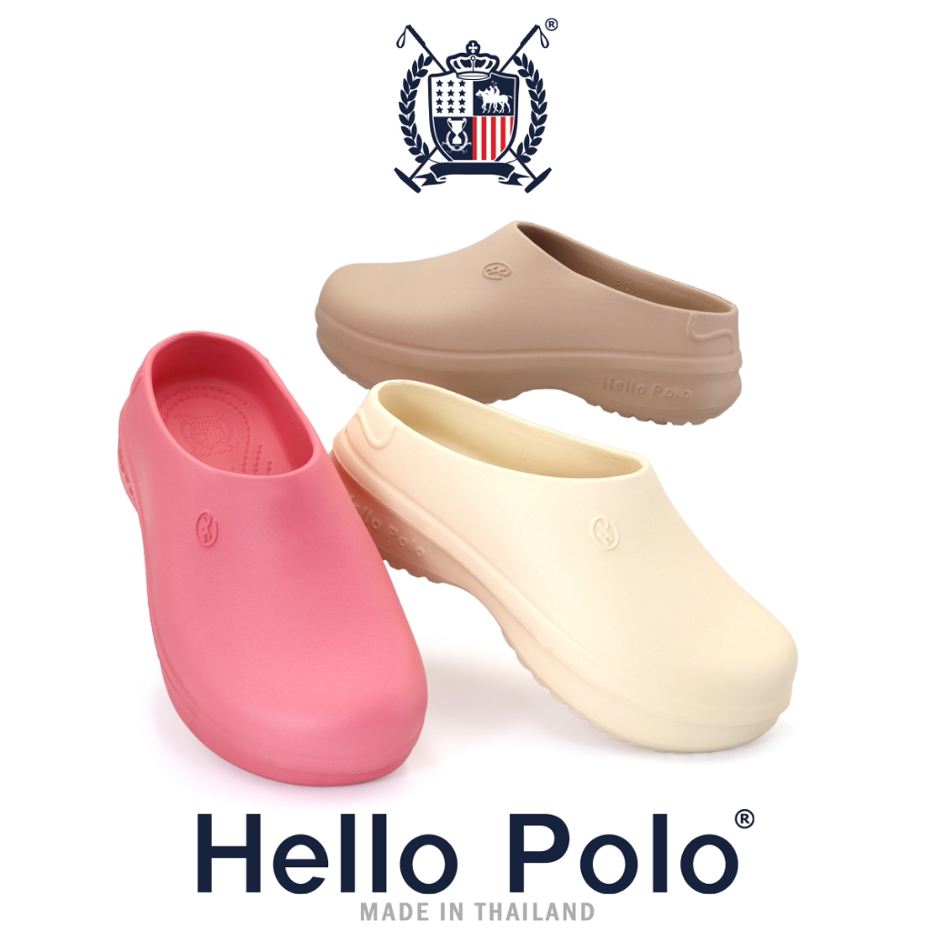 Hello Polo รองเท้าแตะแฟชั่นผู้หญิง 3.5CM พื้นหนา คัทชู ใส่ในบ้านกันลื่น นุ่มเหมือนเหยียบ HP8009W