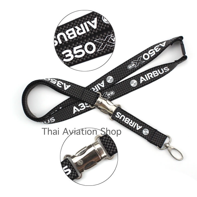 Airbus Lanyard  A350XWB [ของแท้] carbon lanyard สายคล้องบัตร A350XWB วัสดุโพลีเอสเตอร์ สไตล์A350XWB