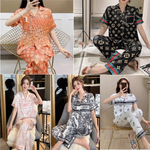 COCOA-ชุดนอนผู้หญิงสามชิ้นแบบใหม่ หลากหลายลวดลาย สไตล์ชาติ ใส่ได้ทั้งในบ้านและนอกบ้าน