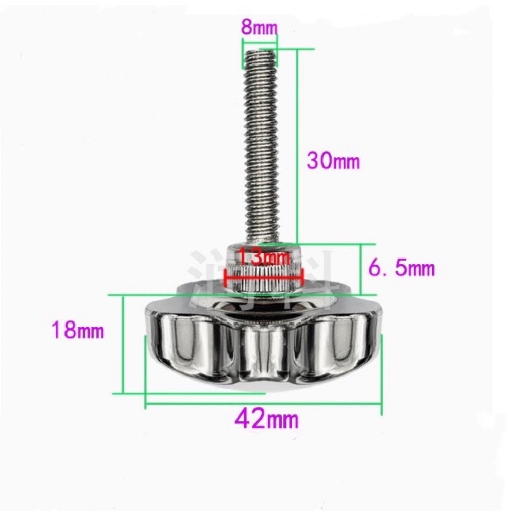 OT256 น็อตหัวดอกไม้สเตนเลส M8x30mm