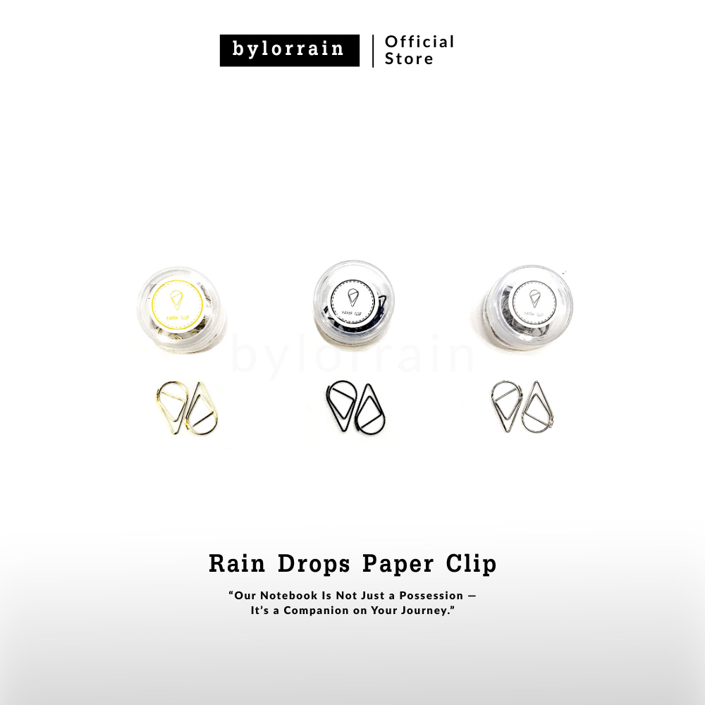 คลิปหนีบกระดาษทรงหยดน้ำ : Rain Drops Paper Clip (1Box : 10Pcs)