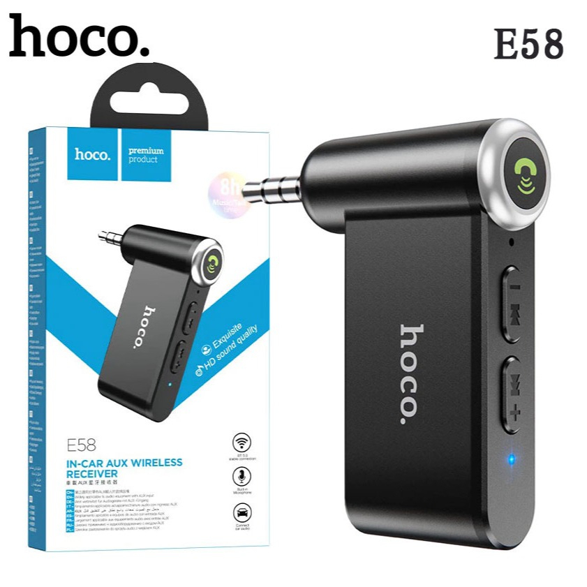 (พร้อมส่ง) HOCO E58 ตัวรับสัญญาณบลูทูธ​ IN-Car Aux Wireless Receiver