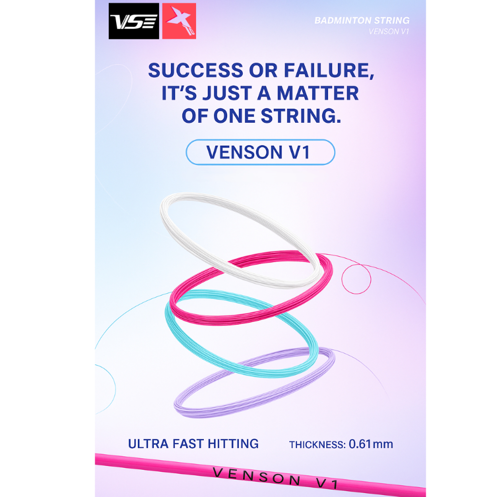 🔥 VENSON V1 🏸 เอ็นแบดมินตันขนาด 0.61 มม. 🎯 แม่น คม เด้งแรง!