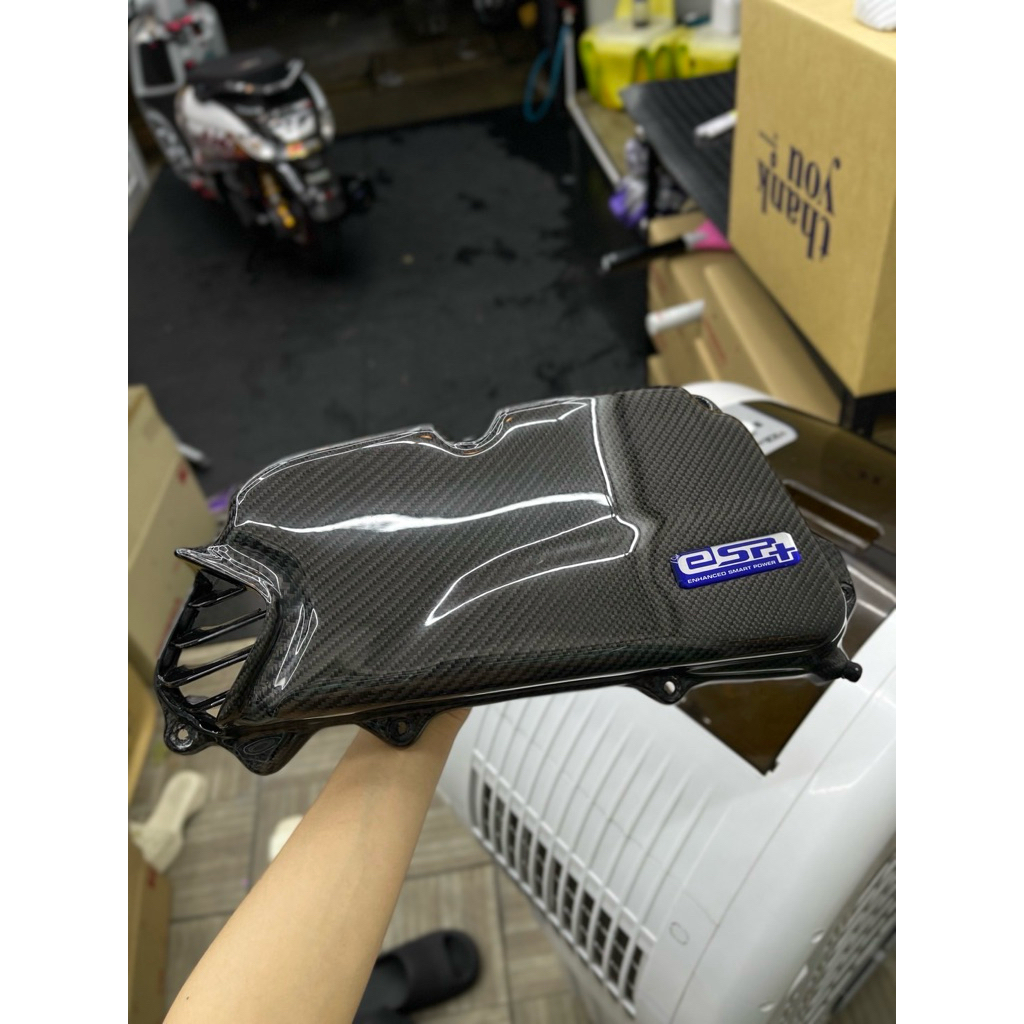 ครอบกรองอากาศGiorno125+ผ้าแท้อิตาลีลาย2 รับประกัน1ปีงานPJcarbon