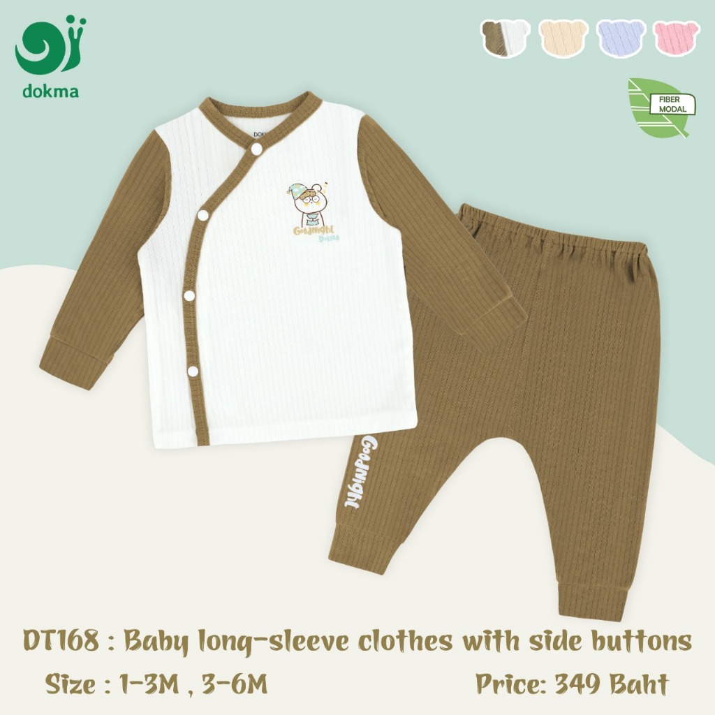 Dokma ชุดเสื้อแขนยาวเด็ก ผ้าโมดาล  DT168 Baby Long-sleeve Clothes (1-3M, 3-6M)