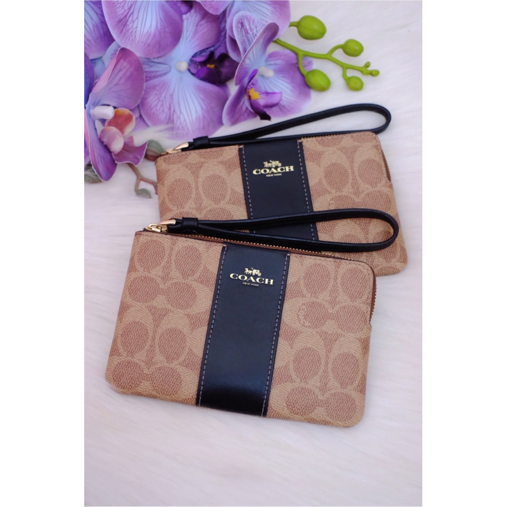 ❗️❗️แท้💯 กระเป๋าสตางค์ Coach Signature Coated Canvas And Smooth Leather(CW854)❗️❗️