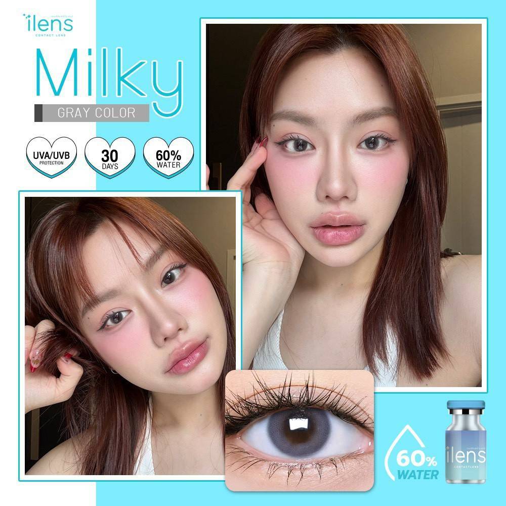 คอนแทคเลนส์✨ขนาดมินิ✨Milky ( ilens )✨Brown/Gray ราคา ถูกที่สุด ดีลบีเคเค แกลเลอรีภาพที่ 9