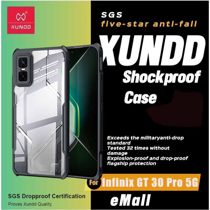Xundd เคส ใช้สำหรับ Case Infinix GT 30 Pro 5G เคสป้องกันการกันกระแทก ป้องกันรอยขีดข่วน วัสดุ TPU+ฝาหลังอะคริลิคใส