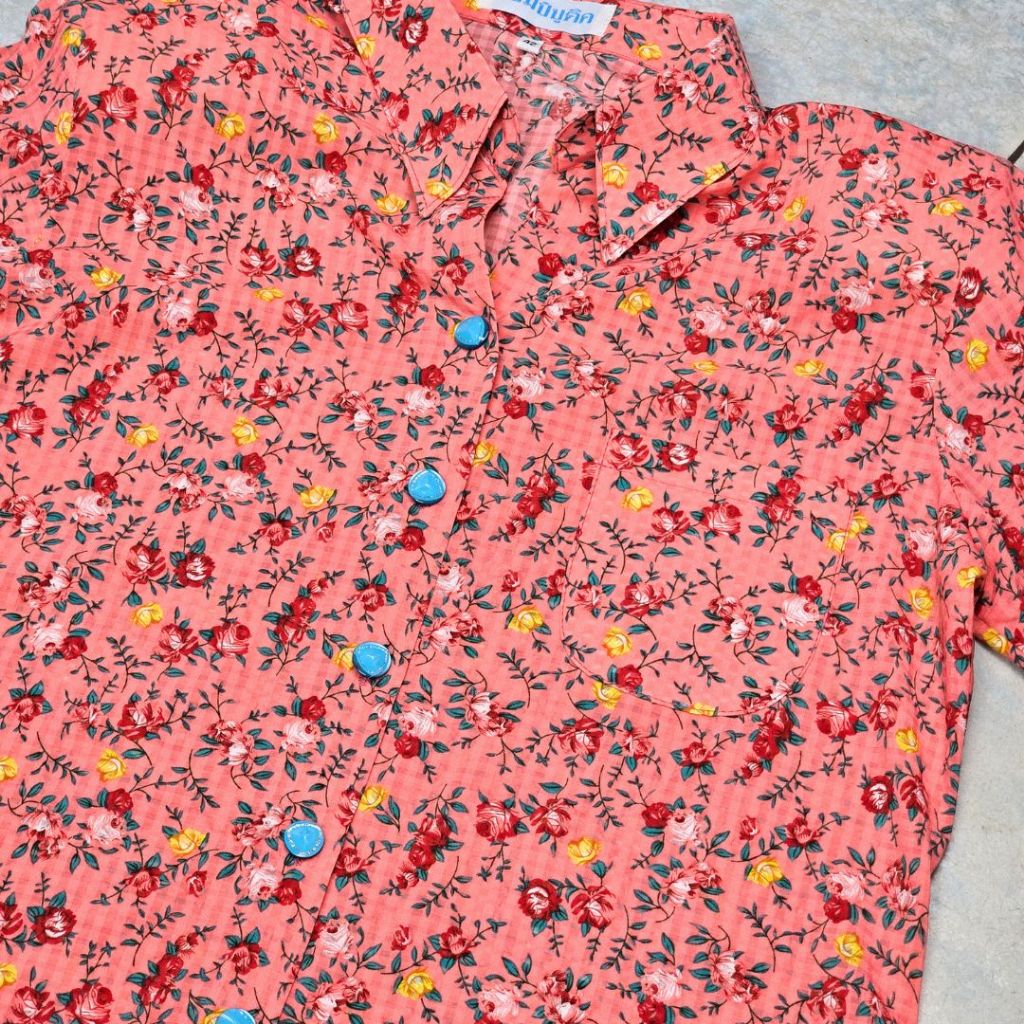 059 - 066.1 เสื้อผู้หญิง เสื้อผู้สูงอายุ อก 40 42 44 46 48 50 52 ใส่สบาย ไม่ร้อน ไม่รีบ เนื้อผ้าพิมพ์ลายดอกไม้