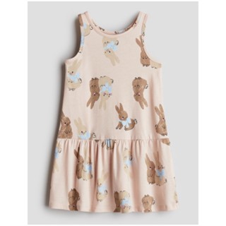H&M เดรสเด็ก แขนกุด ลายกระต่าย ของแท้ ของใหม่ ป้ายห้อย