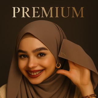 ผ้าคลุมชีฟองพันยาว PREMIUM มีโลโก้แบรน YW